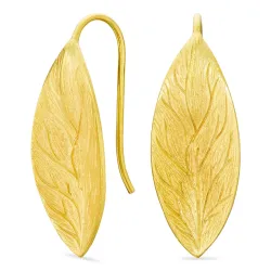 blad øredobber i forgylt messing - Eliné