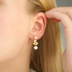 perle øredobber i forgylt messing - Eliné