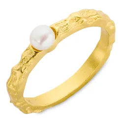 perle ring i forgylt messing - Eliné