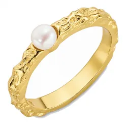 perle ring i forgylt messing - Eliné