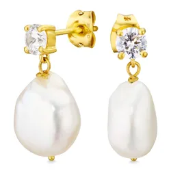 perle øredobber i forgylt messing - Eliné