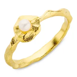 perle ring i forgylt messing - Eliné