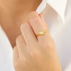perle ring i forgylt messing - Eliné