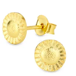 runde øredobber i forgylt messing - Eliné