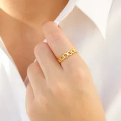 panzer ring i forgylt messing - Eliné