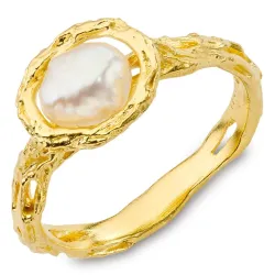 perle ring i forgylt messing - Eliné