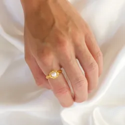 perle ring i forgylt messing - Eliné