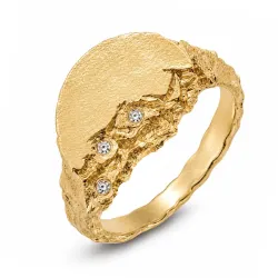 zirkon ring i forgylt messing - Lumé Etched