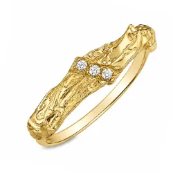 zirkon ring i forgylt messing - Lumé Etched