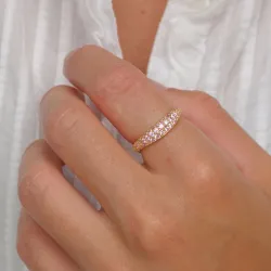 rosa ring i forgylt messing