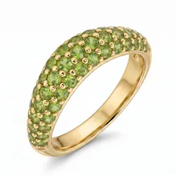olivenfarget ring i forgylt messing