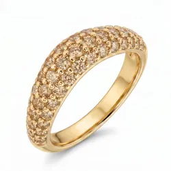 champagnefarget ring i forgylt messing