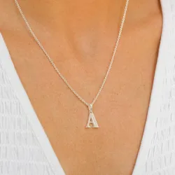 bokstav a zirkon anheng i sølv - My Letter