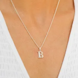 bokstav b zirkon anheng i sølv - My Letter