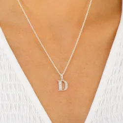 bokstav d zirkon anheng i sølv - My Letter