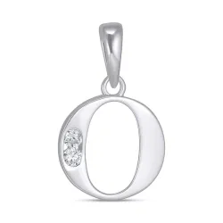 bokstav o zirkon anheng i sølv - My Letter