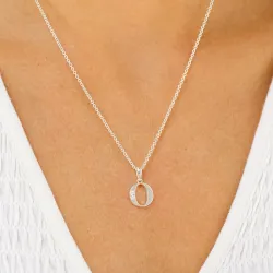 bokstav o zirkon anheng i sølv - My Letter