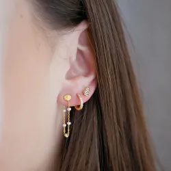 Enamel Lola Daisy Lola Daisy kjedeøreringer i forgylt sølv hvit emalje