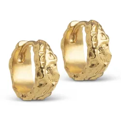 13,5 mm Enamel Nela creol i forgylt sølv