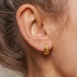 13,5 mm Enamel Nela creol i forgylt sølv