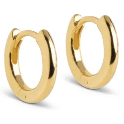 8 mm Enamel Chunky classic creol i forgylt sølv