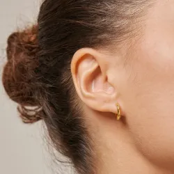 8 mm Enamel Chunky classic creol i forgylt sølv