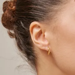 10 mm Enamel Chunky classic creol i forgylt sølv