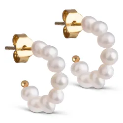 Enamel Pearlie Mini halvcreol i forgylt sølv