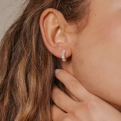 Enamel Pearlie Mini halvcreol i forgylt sølv