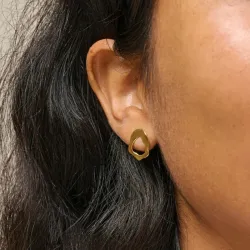 Enamel Daphne øredobber i forgylt sølv