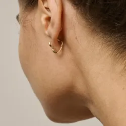 Enamel Organic Heart Small øredobber i forgylt sølv