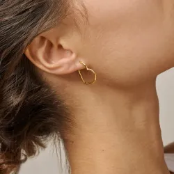 Enamel Organic Heart Medium øredobber i forgylt sølv