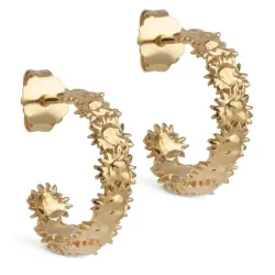 Enamel Sunshine Wreath halvcreol i forgylt sølv