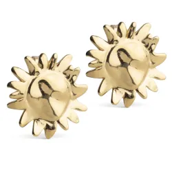 Enamel Large Sunshine sol øredobber i forgylt sølv