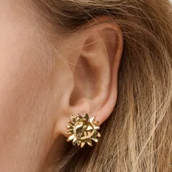 Enamel Large Sunshine sol øredobber i forgylt sølv