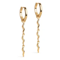 Enamel Hydrus lange creol i forgylt sølv