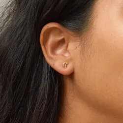 Enamel Organic Moon måne øredobber i forgylt sølv