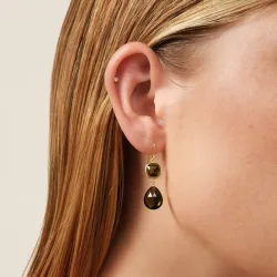 Julie Sandlau Olivia øredobber i forgylt sølv grønn krystall hvit zirkon