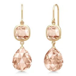 Julie Sandlau Olivia rosa krystall øredobber i forgylt sølv