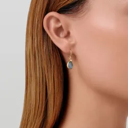 Julie Sandlau Leela øredobber i forgylt sølv blå krystall hvit zirkon