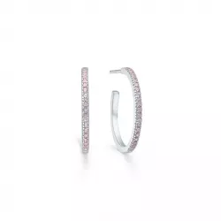 ID Fine IDH010SLPINK Simplicity hoops i sølv rosa zirkon