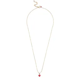 Enamel Amore hjerte halskjede i forgylt sølv rød emalje