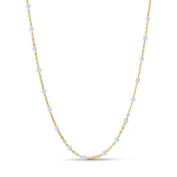 Enamel Lola Sky halskjede i forgylt sølv lyseblå emalje