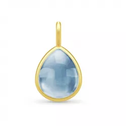 Julie Sandlau blå krystall anheng i forgylt sølv blå krystall