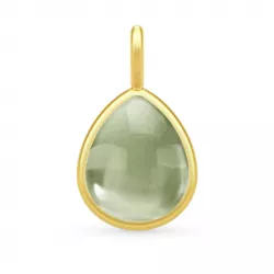 Julie Sandlau grønn krystall anheng i forgylt sølv grønn krystall