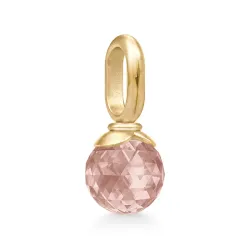 Julie Sandlau Berry Small rosa anheng i forgylt sølv rosa krystall