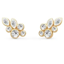 Julie Sandlau White Wisteria øredobber i forgylt sølv hvit zirkon