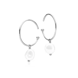 Izabel Camille perle øredobber i rodinert sølv