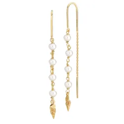 Izabel Camille Morgan perle kjedeøreringer i forgylt sølv