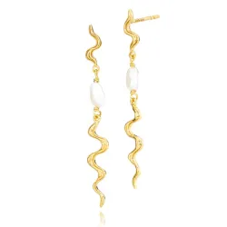 Izabel Camille Vilma perle øredobber i forgylt sølv